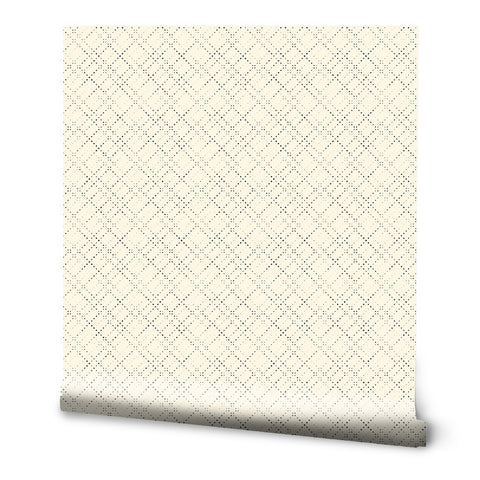 Beige wallpaper with small dotted diamond pattern design
