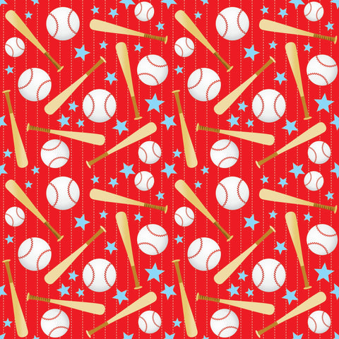 Baseball Fan Removable Wallpaper - Red