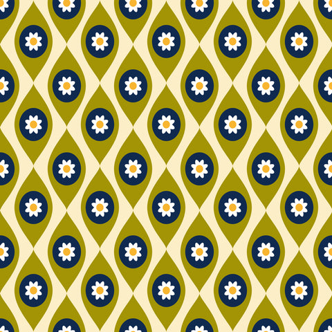 Bygone Daisies Removable Wallpaper