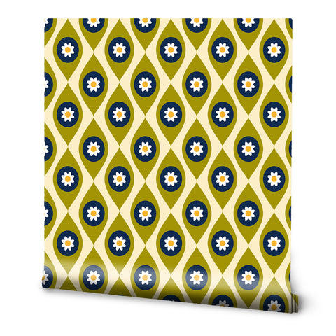 Bygone Daisies Wallpaper