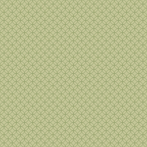 Green wallpaper with geometric circular pattern