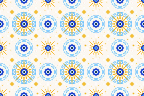 Evil Eye Starburst Pattern Removable Wallpaper
