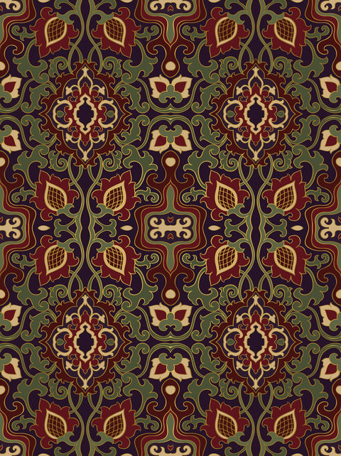 Vintage Filigree Ornamental Removable Wallpaper - Brown & Gold