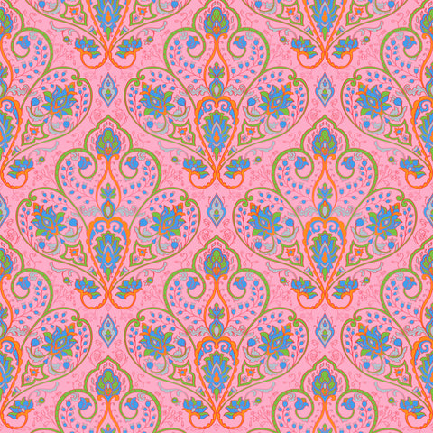 Floral Damask Removable Wallpaper - Pink for sale