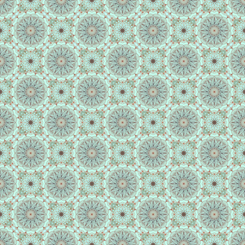 Floral Mandalas Removable Wallpaper - Turquoise for sale