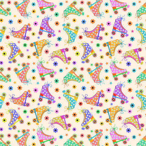 buy Flower Power Roller Skates Wallpaper