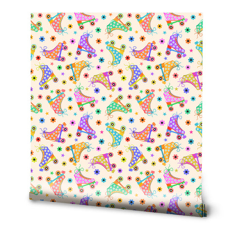 Flower Power Roller Skates Wallpaper