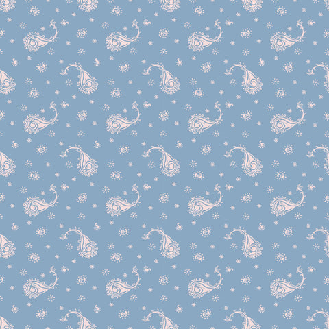 Paisley Lullaby Removable Wallpaper - Light Blue