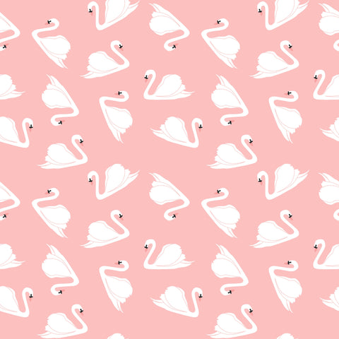 Pink Swans Removable Wallpaper