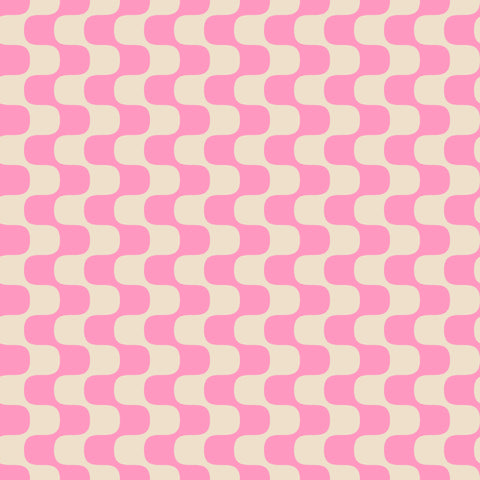 buy Pink & Cream Waves Wallpaper