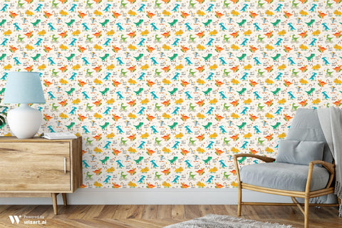 Rolling Dinos Removable Wallpaper