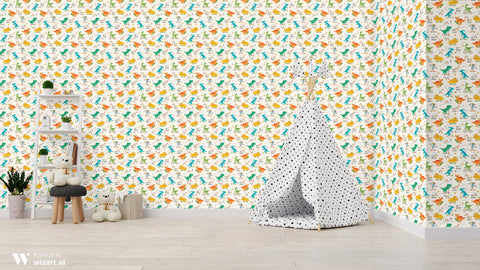 Rolling Dinos Removable Wallpaper
