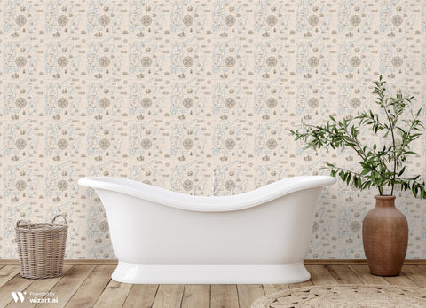 Seafarer Removable Wallpaper - Beige