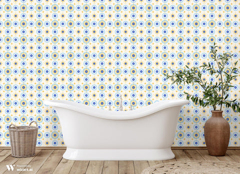 Evil Eye Starburst Pattern Removable Wallpaper