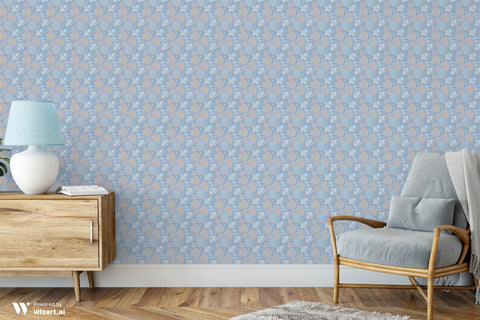 buy Indian Floral Pastel Removable Wallpaper