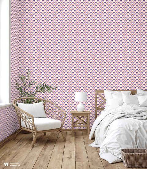Scandinavian Flower Pattern Wallpaper for bedroom