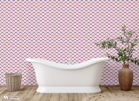 Scandinavian Flower Pattern Wallpaper for bathroom