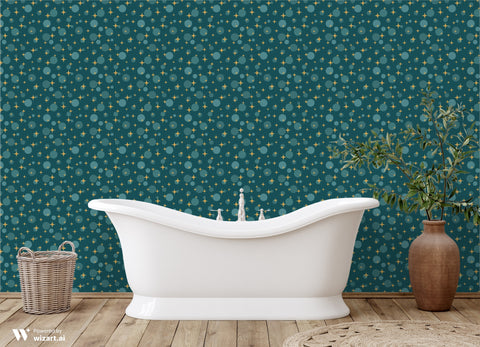 Star Bubbles Wallpaper for bathroom
