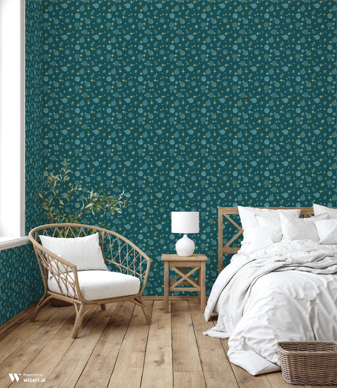 Star Bubbles Wallpaper for bedroom