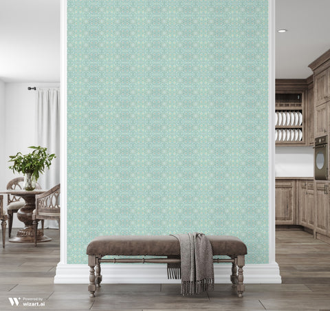 Turquoise Filigree Removable Wallpaper price