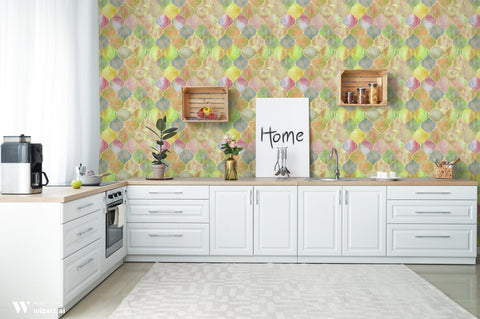 Vintage Moroccan Tile Removable Wallpaper - Watercolor