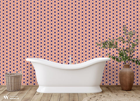 Psychedelic Flowers Wallpaper for bathroom