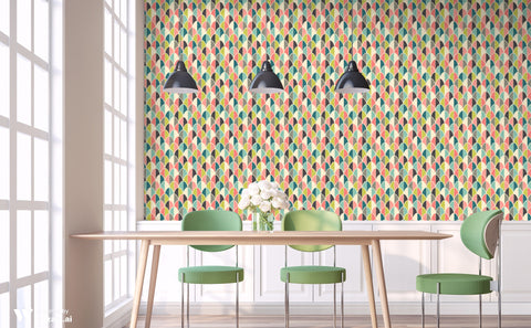 Abstract Arches Removable Wallpaper - Multicolor