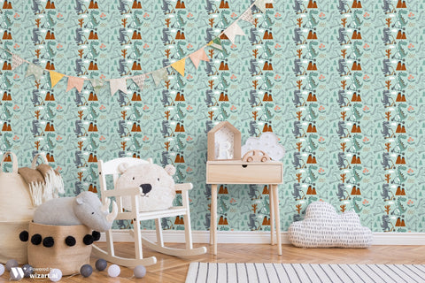 Scooter Dinos Removable Wallpaper