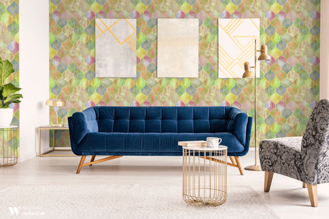 Vintage Moroccan Tile Removable Wallpaper - Watercolor