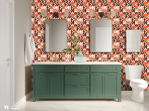 Mid Century Abstract Removable Wallpaper - Multicolor