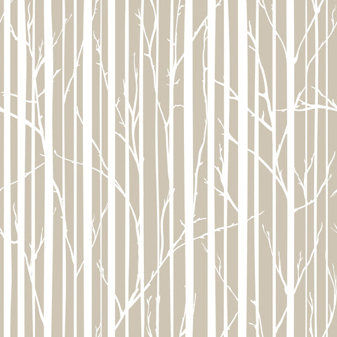 A wallpaper featuring white outlines of tree branches against a beige background.