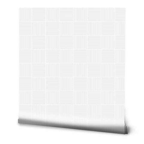White Line Grid Removable Wallpaper