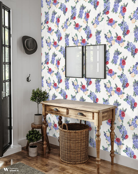 Flowers & Cream Removable Wallpaper