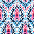 
Vibrant floral wallpaper featuring pink, blue, and navy design, ideal for living room or bedroom walls.