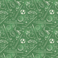 Green Sports Doodles Removable Wallpaper