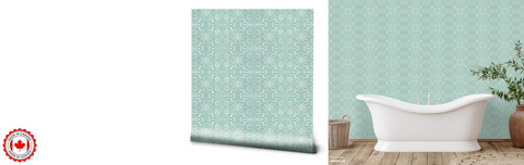 Introducing Turquoise Filigree wallpaper, inspired by South Asian traditions. Elevate yours pace with intricate designs and vibrant colors.