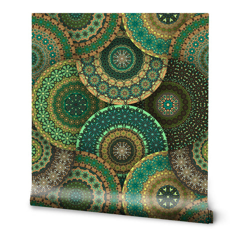 Mandala Illusion Removable Wallpaper - Emerald