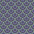 A wallpaper with intricate Arabesque designs featuring a repeating pattern of geometric shaped mandalas in purple and green hues.