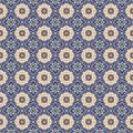 Ornamental Tiles Removable Wallpaper - Blue & Beige