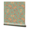 Paisley Ornaments on Sage Green Removable Wallpaper
