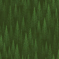 A wallpaper pattern featuring a dense forest of green pine trees.