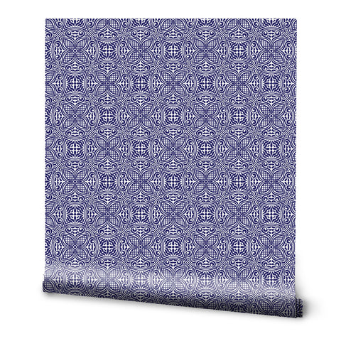Porcelain Pottery Removable Wallpaper - Blue