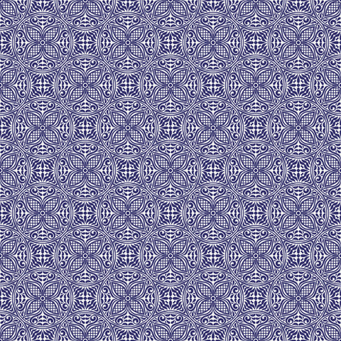 Porcelain Pottery Removable Wallpaper - Blue