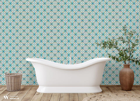 Moroccan Magic Removable Wallpaper - Teal & Orange
