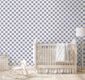 Turkish Ornamental Removable Wallpaper - Floral Tile Design - Blue