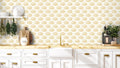 Golden Lotus Removable Wallpaperfor kitchen