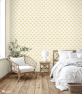 Golden Lotus Removable Wallpaper for bedroom