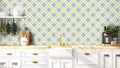Persian Petals Tile Removable Wallpaper - Blue & Yellow