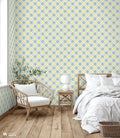 Persian Petals Tile Removable Wallpaper - Blue & Yellow