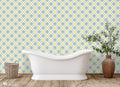 Persian Petals Tile Removable Wallpaper - Blue & Yellow